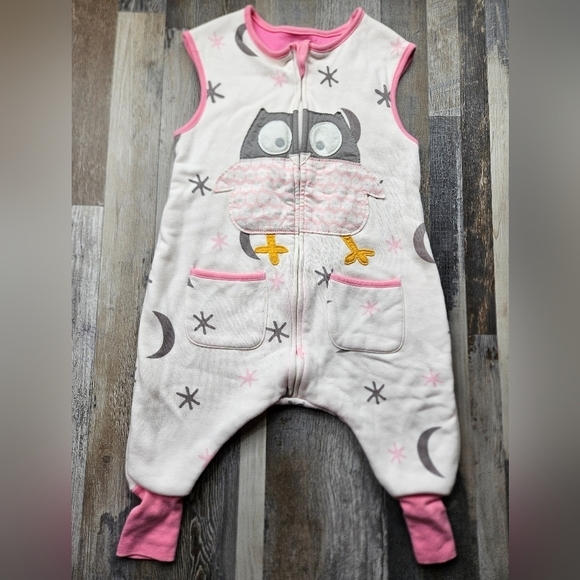 Wearable Blanket Sleeper Double Layered Cotton Size 1T-3T Owl Pink. Vaenati Baby - Picture 1 of 5